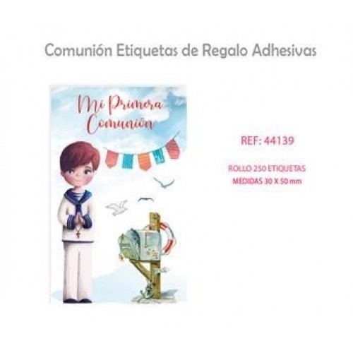 250 ETIQUETAS ADHESIVAS COMUNION NIÑO