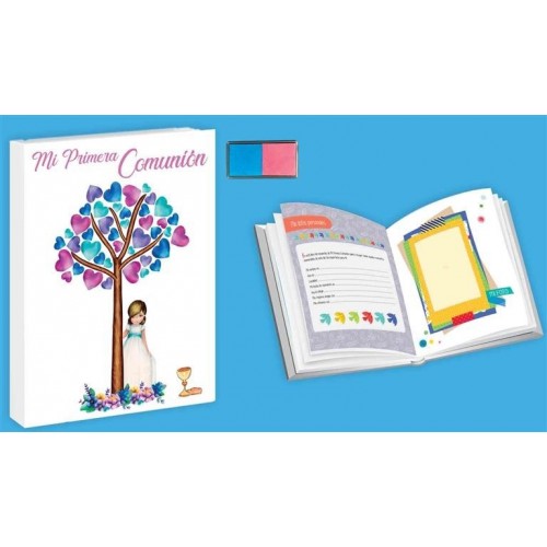 LIBRO HUELLAS COMUNION NIÑA ARBOL (46211