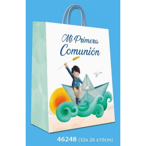 BOLSA COMUNION NIÑO BARCO 32X26X10CM (46