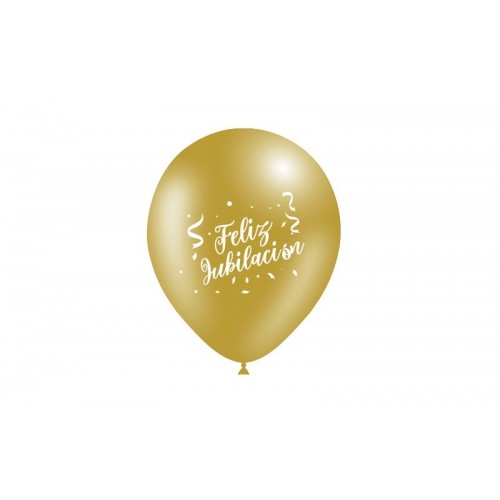 $D 8 GLOBOS 112M ORO FELIZ JUBILACION 90