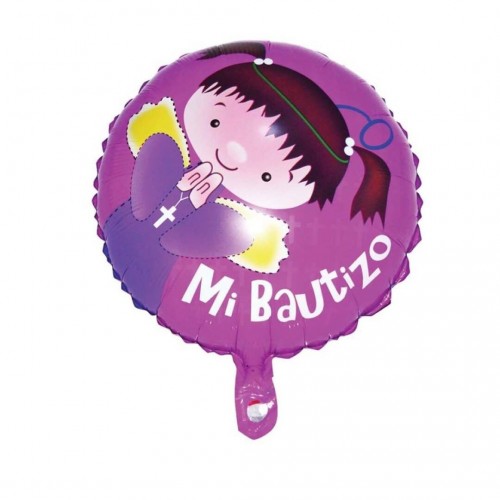 -GLOBO 18" FOIL MI BAUTIZO NIÑA VIOLETA