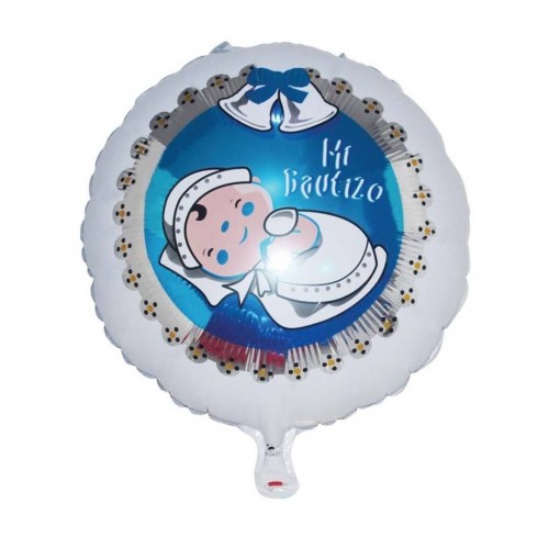 -GLOBO 18" FOIL MI BAUTIZO NIÑO BLANCO
