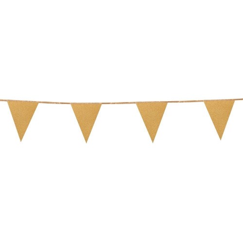   BANDERIN PAPEL GLITTER ORO 6MT