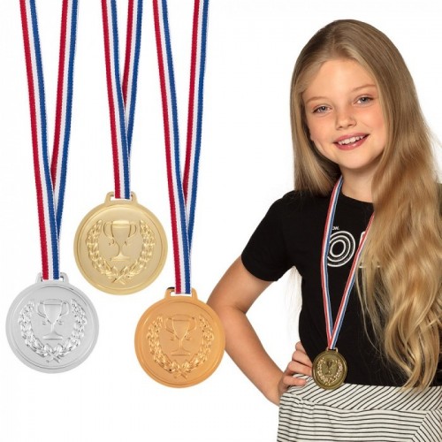 SET 3 MEDALLAS PODIUM CAMPEON 6CM