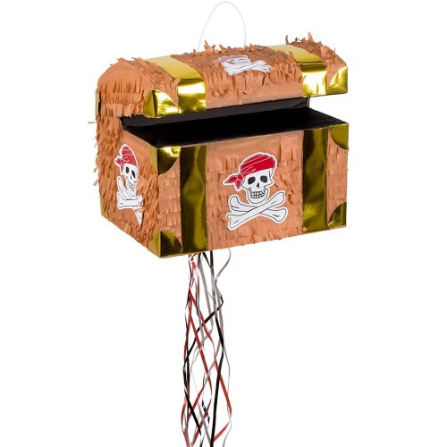 - PIÑATA PALO COFRE PIRATA 30X26CM