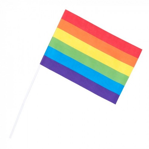 SET 6 BANDERA PALO ARCO IRIS 40CM