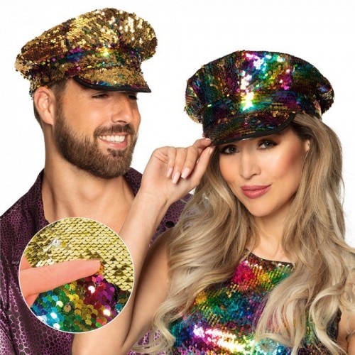 GORRO CAPITAN LENTEJUELAS ARCOIRIS