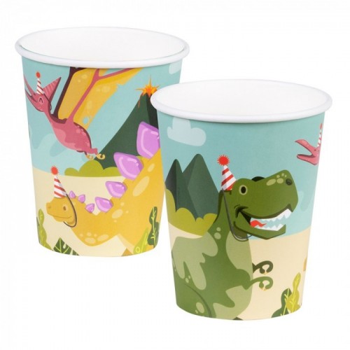   10 VASOS CARTON DINO 210CL