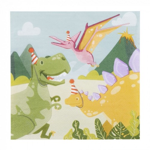   20 SERVILELTAS DINO 33X33CM