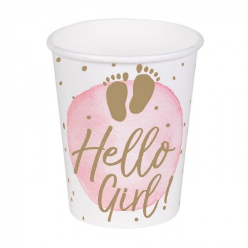   10 VASOS CARTON HELLO GIRL 21CL