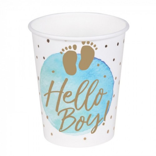   10 VASOS CARTON HELLO BOY 21CL