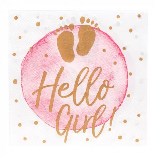   20 SERVILLETAS HELLO GIRL 21X21CM
