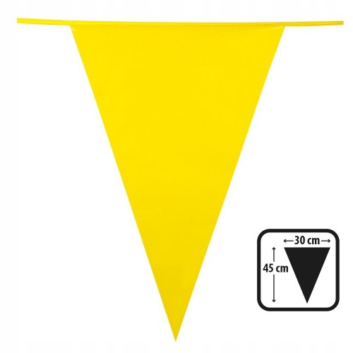   BANDERIN TRIANGULO GDE AMARILLO 10M