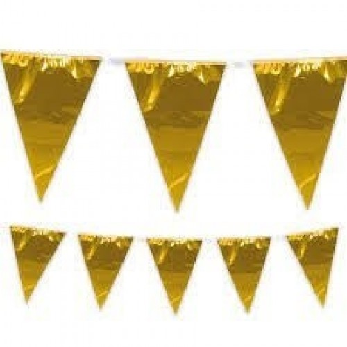   BANDERIN TRIANGULO GDE ORO 10MT