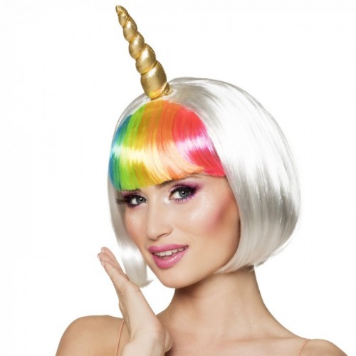 PELUCA BLANCA CORTA UNICORNIO