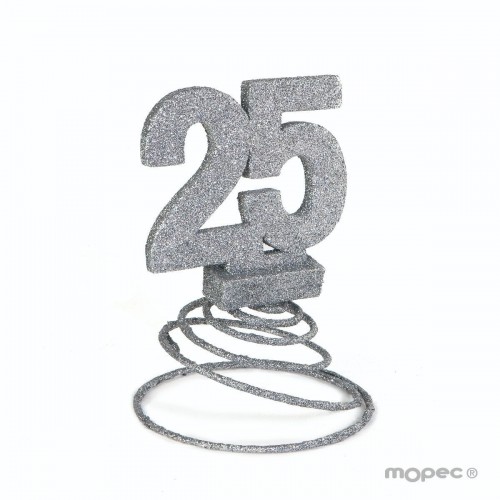 25 ANIVER.MUELLE PURPURINA PLATA 15CM