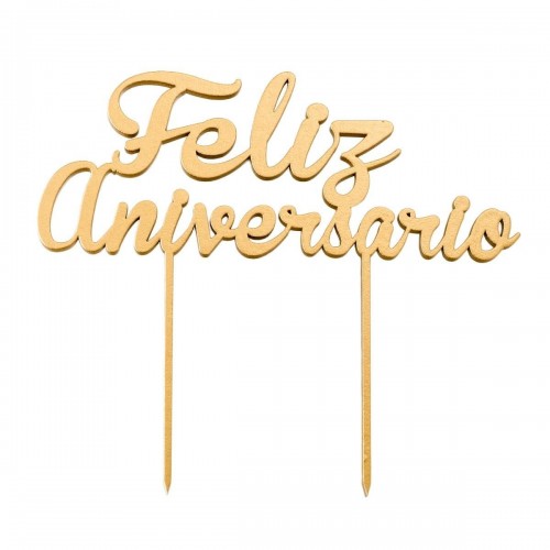 PICK MADERA FELIZ ANIVERSARIO 13X21CM