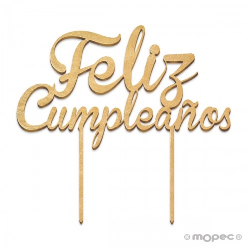PICK MADERA FELIZ CUMPLEAÑOS 13X21CM