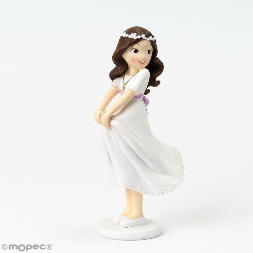 FIGURA NIÑA COMUNION SUJETAND FALDA 16CM