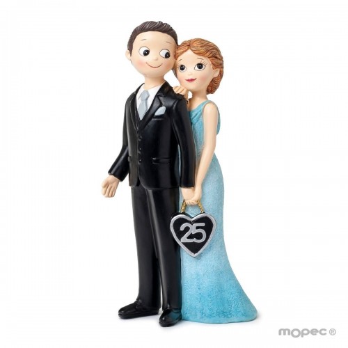 FIGURA BODA ANIVERSARIO 25 AÑOS 21CM