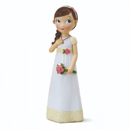 FIGURA NIÑA COMUNION VESTIDO ROMANTICO