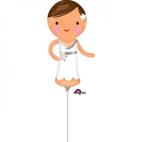 GLOBO 16" PALO FOIL FORMA NOVIA