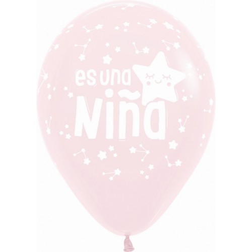 12 GLOBOS R12" ES UNA NIÑA ESTRELLAS