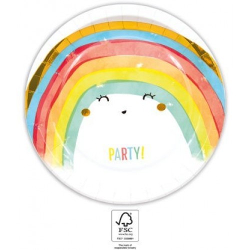  8 PLATOS ARCOIRIS 23CM