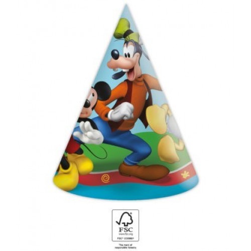   6 SOMBREROS CONO MICKEY HOUSE