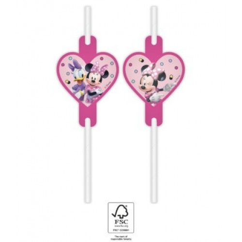  4 PAJITAS PAPEL MINNIE 22CM