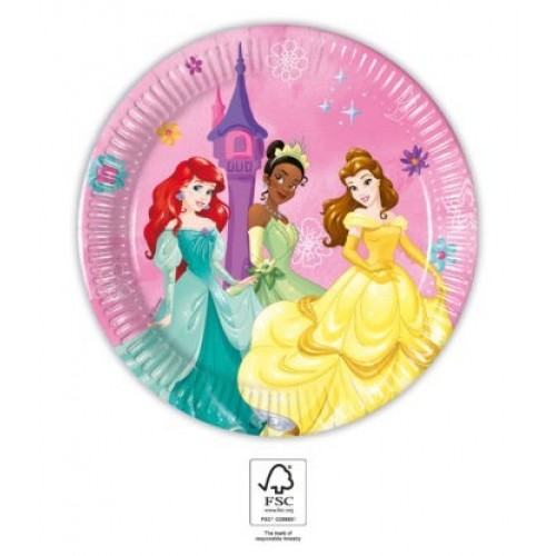   8 PLATOS CARTON PRINCESAS 20CM