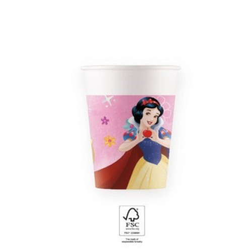   8 VASOS CARTON PRINCESAS 200ML