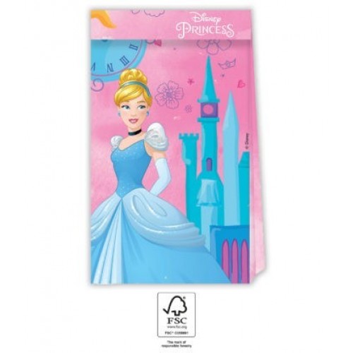   4 BOLSAS PAPEL PRINCESAS 13X24CM