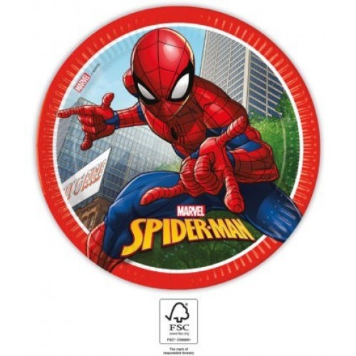   8 PLATOS SPIDER MAN 23CM