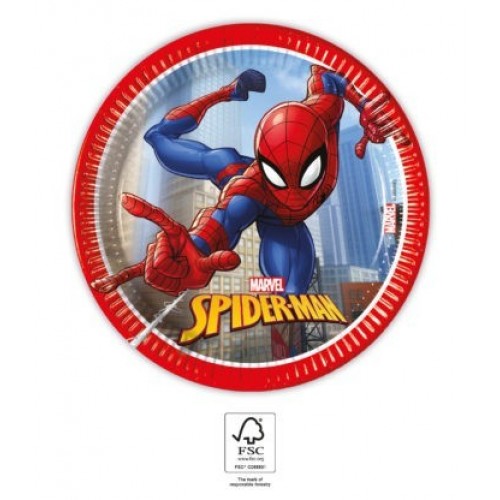   8 PLATOS SPIDER MAN 20CM