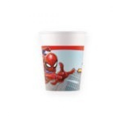   8 VASOS CARTON SPIDERMAN 200ML