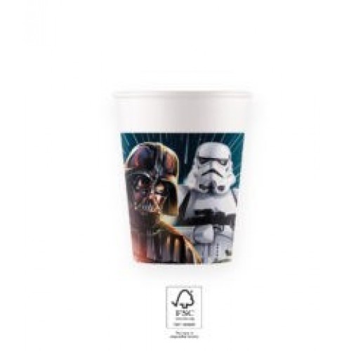   8 VASOS CARTON STARWARS GALAXY