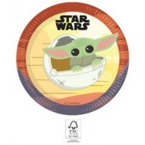   8 PLATOS BABY YODA 23CM