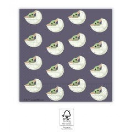   20 SERVILLETAS BABY YODA 33CM