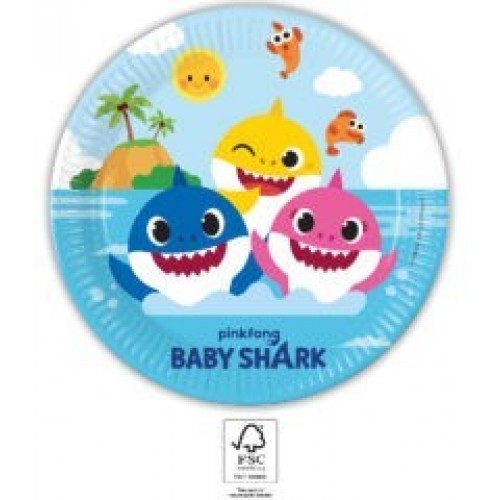   8 PLATOS BABY SHARK 23CM
