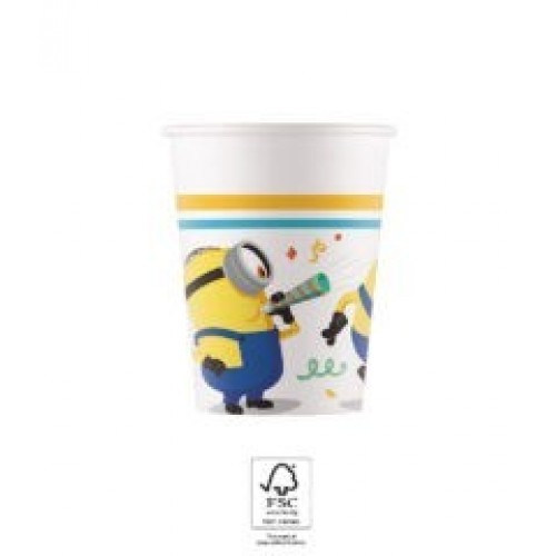   8 VASOS CARTON MINIONS 200ML