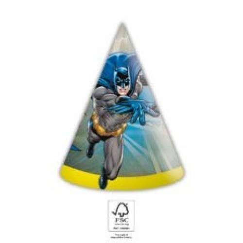   6 SOMBREROS CONO BATMAN
