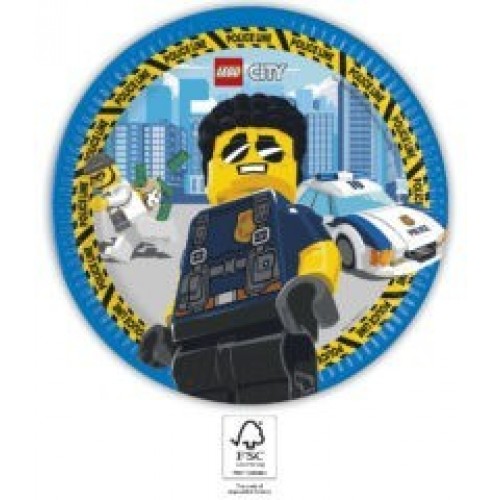   8 PLATOS LEGO CITY 23CM