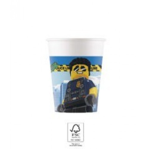   8 VASOS CARTON LEGO CITY 200ML