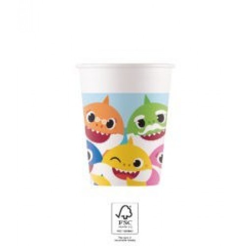   8 VASOS CARTON BABY SHARK 200ML