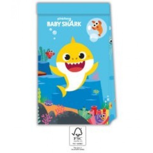   4 BOLSAS PAPEL BABYSHARK 13X24