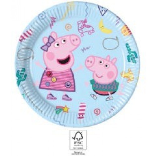   8 PLATOS CARTON PEPPA PIG 23CM