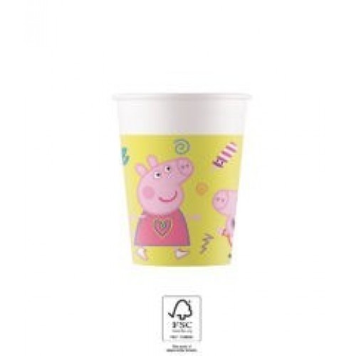   8 VASOS CARTON PEPPA PIG 200ML