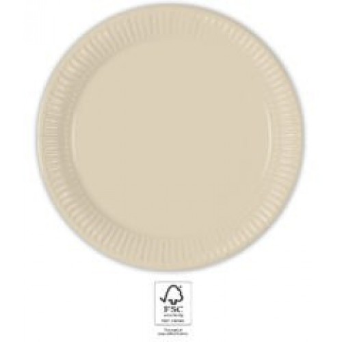   8 PLATOS CARTON BEIG 23CM