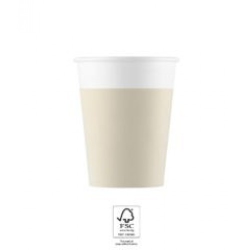   8 VASOS CARTON BEIG 200ML